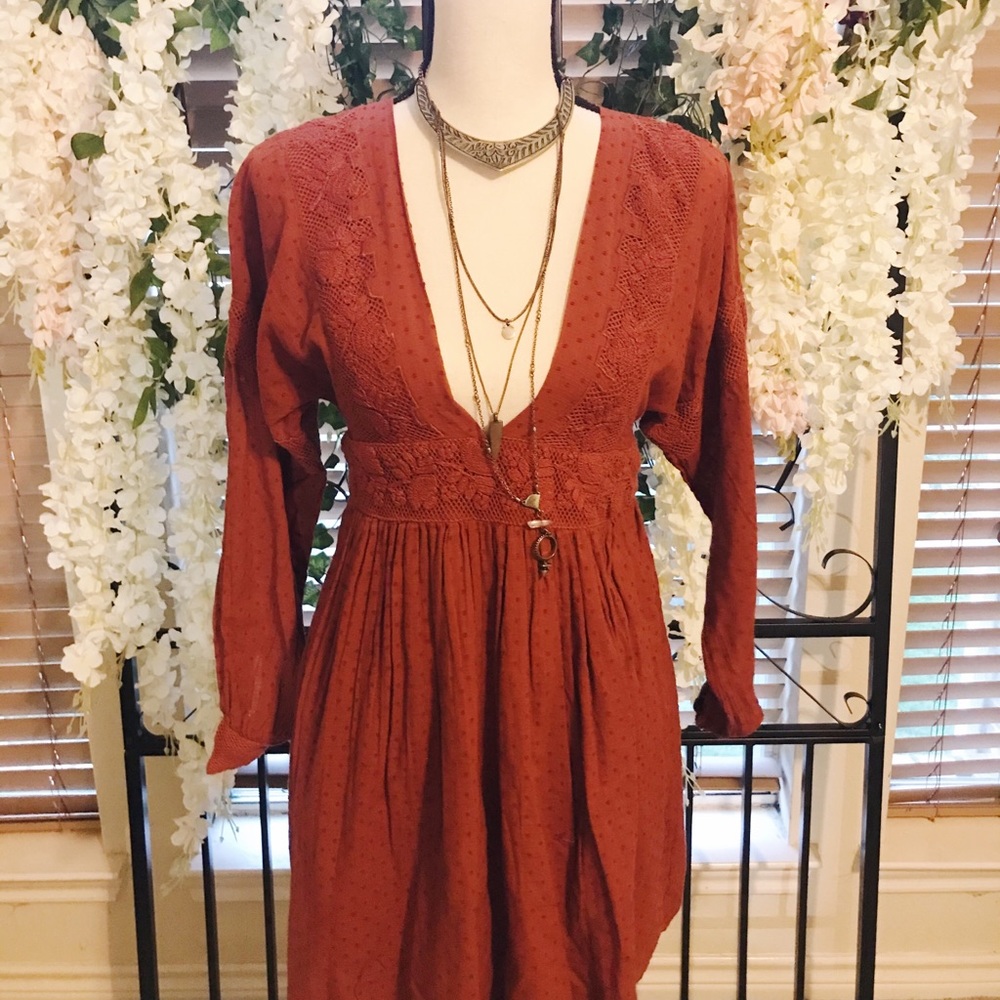 Free People Rust Mini Dress